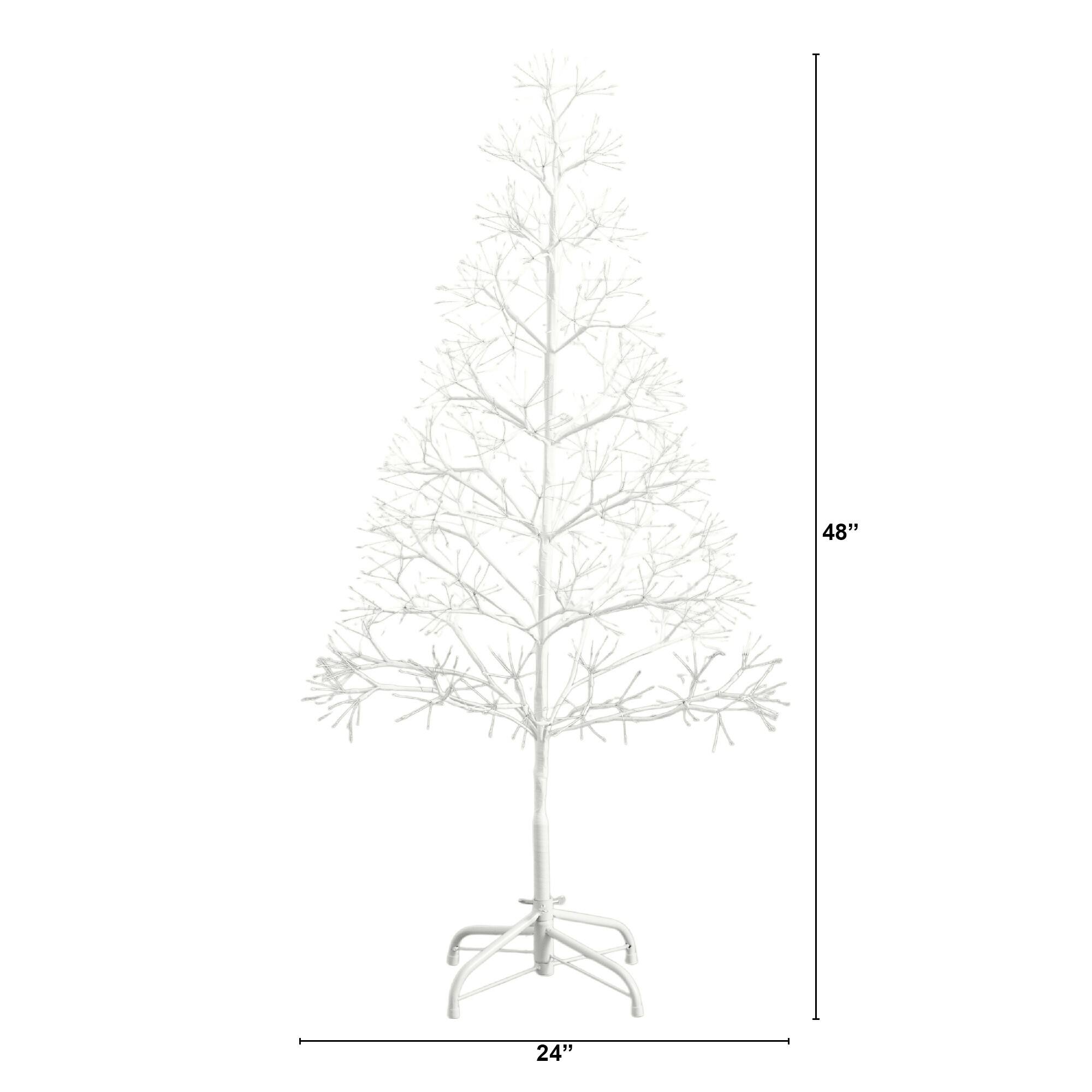 4ft. Pre-Lit Artificial White Starburst Tree, Fairy Warm White LED Lights